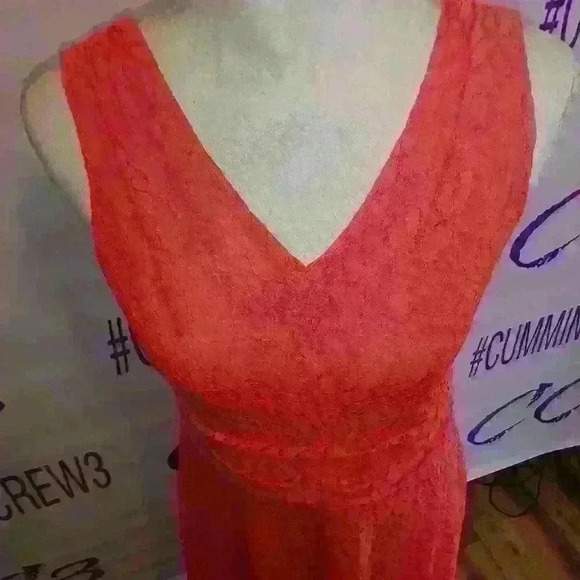 Roz and Ali dress Barn Coral sleeveless summer dress size 8 new with tags - Picture 5 of 7